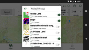 Gaia GPS overlay premium membership screenshot