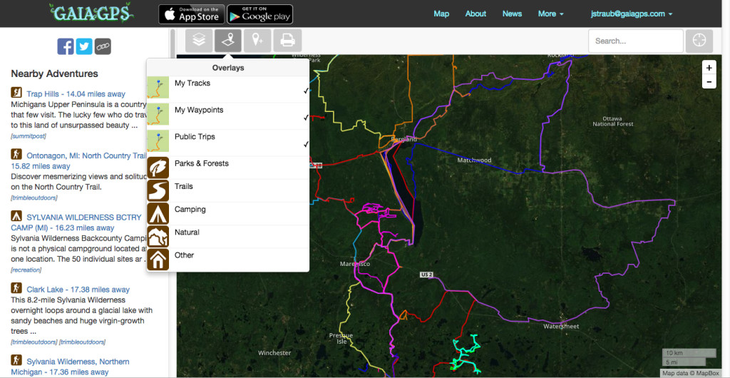 gaiagps personal map with layers1a