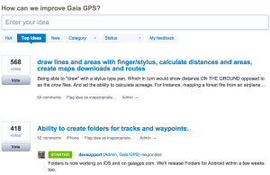 Gaia GPS user idea forum.