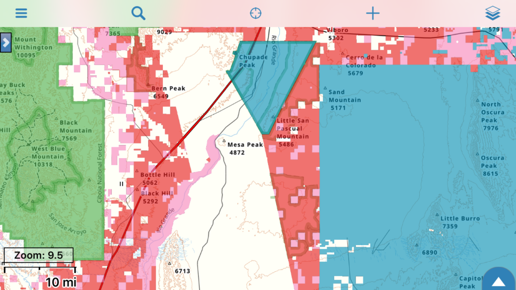 Updated public lands layer at zoom 9.5.