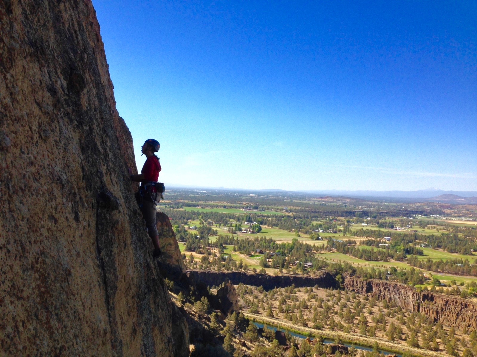 Walker climbing at Smith Rock State Park, Oregon.