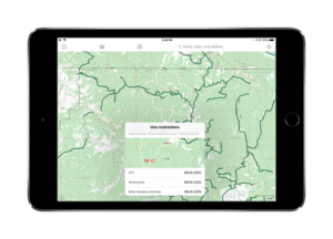 GAIA GPS USFS MVUM (motor vehicle use maps) overlay