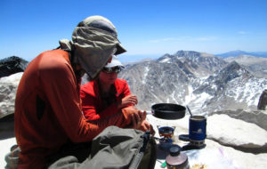 Backcountry cooking with a view