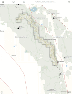 Gaia GPS NatGeo John Muir Trail map preview GIF