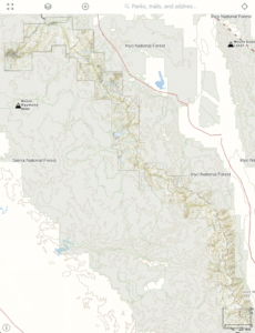 Gaia GPS NatGeo John Muir Trail map preview GIF