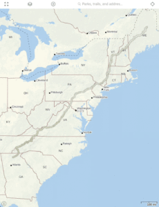 Gaia GPS NatGeo Appalachian Trail map preview