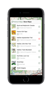 iPhone NatGeo Appalachian Trail base map on Gaia GPS