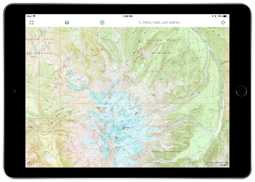 Gaia GPS USGS Topo hiking map