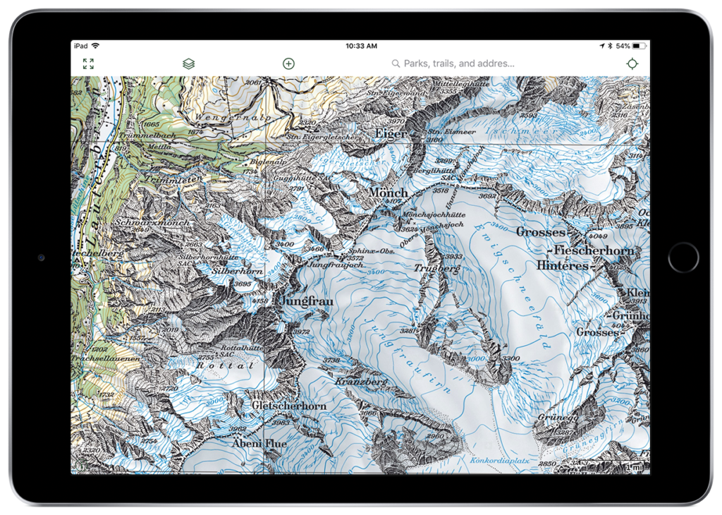 Gaia GPS SwissTopo hiking maps