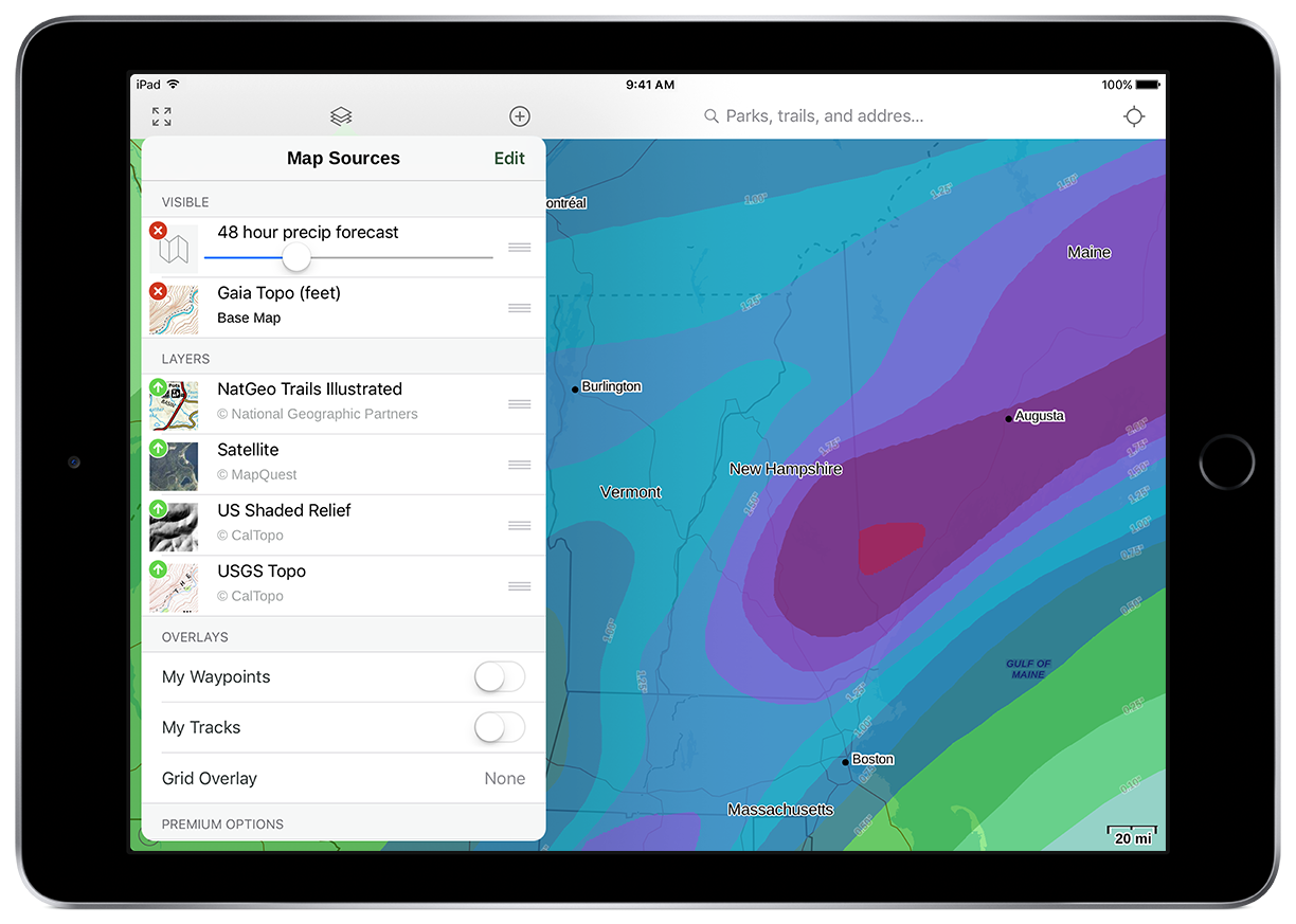 Get 48-Hour Precipitation Forecasts on Any Map in Gaia GPS - Gaia GPS