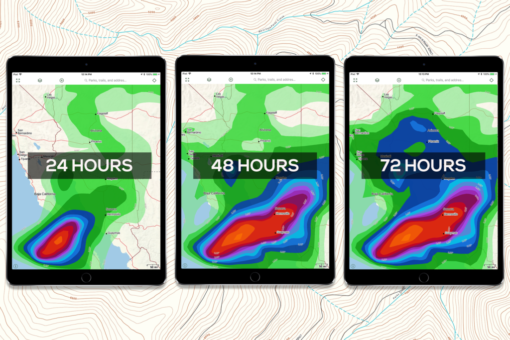 24- and 72-Hour Weather Forecast Overlays Now Available - Gaia GPS