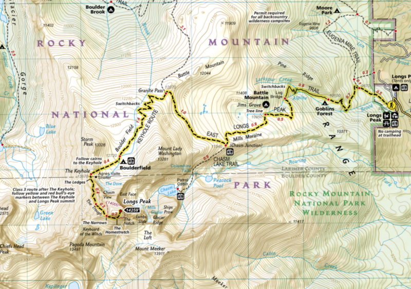 map of longs peak