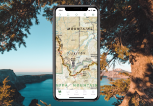 National Geographic map of the PCT, as seen in the Gaia GPS app.