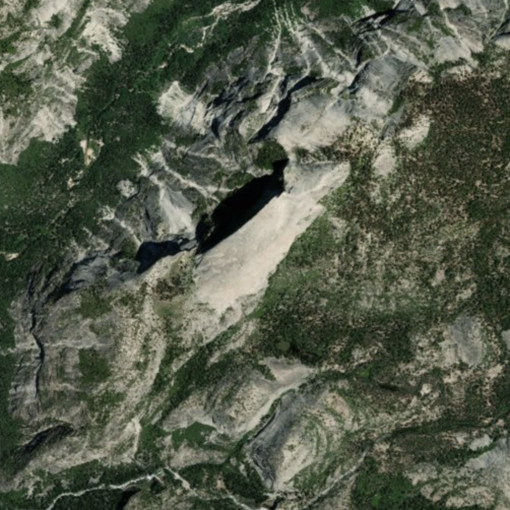 Satellite imagery over Half Dome in Yosemite National Park