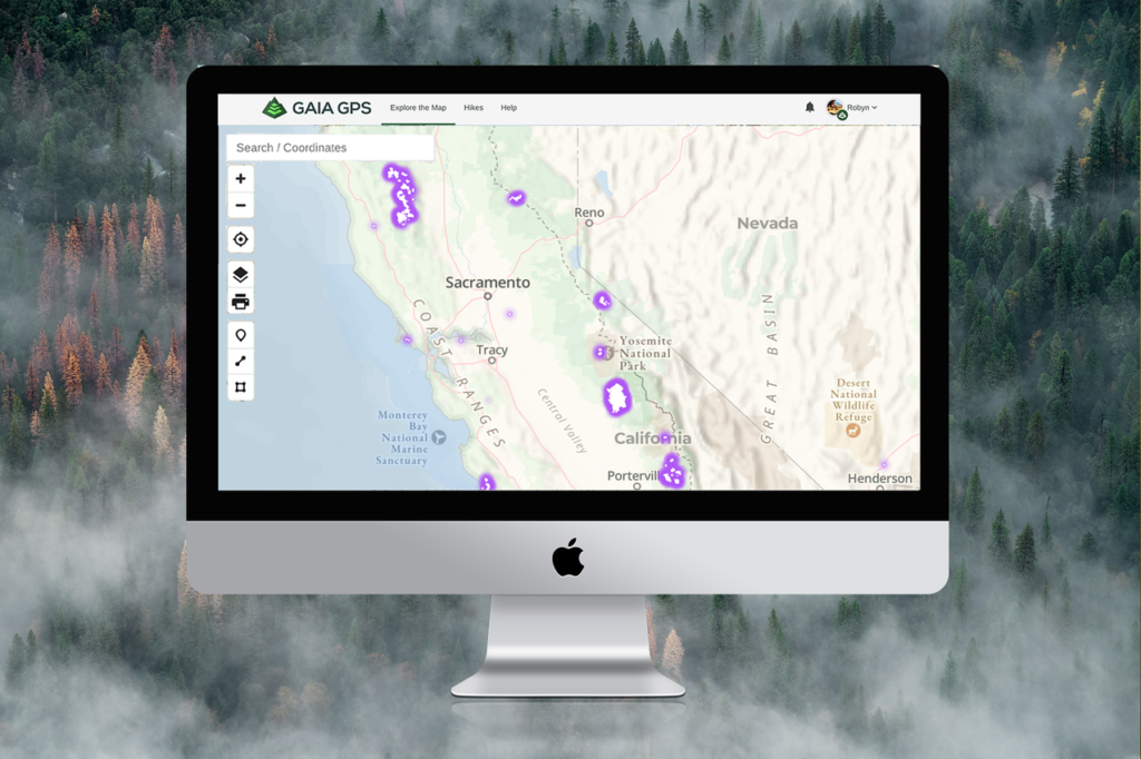 wildfires satellite heat-detection map of California