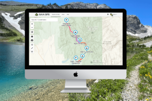 screenshot of route planning in the Wind River Range in Wyoming.
