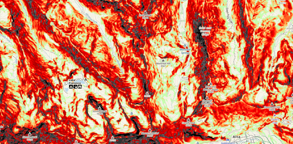 Screenshot of the Slope Angle map.