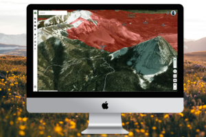 Screenshot of Wildfires (Historical) map and 3D satellite imagery on gaiagps.com.