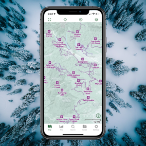 Snowmobile trails map on the phone.